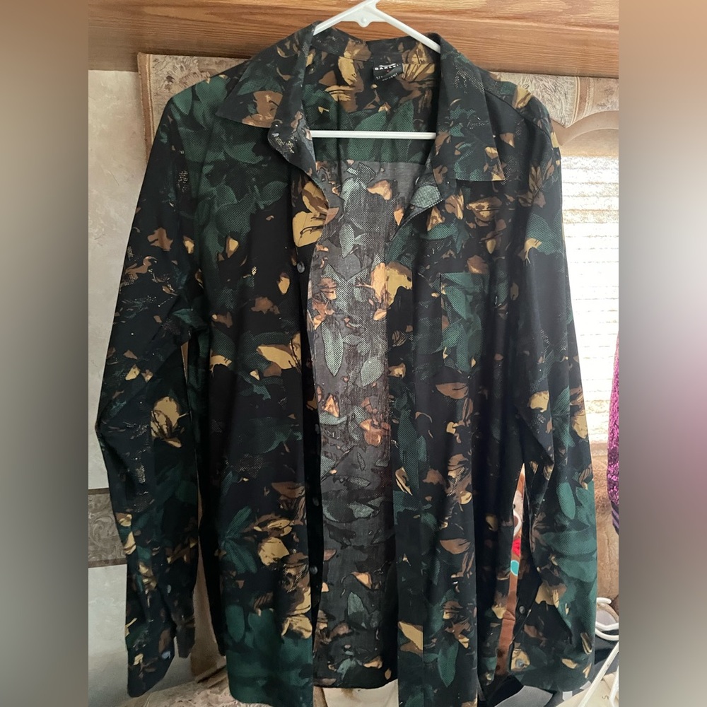 Oakley Men's Black and Green Floral Jacket